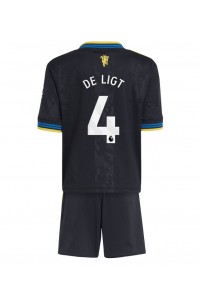 Manchester United Matthijs de Ligt #4 Babytruitje 3e tenue Kind 2025-26 Korte Mouw (+ Korte broeken)